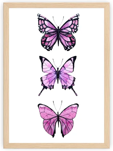 Miniatura 11 de Arte de pared de mariposas - Decoración de mariposas rosadas - Impresión artística de acuarela - 11 x 14 - Póster sin marco