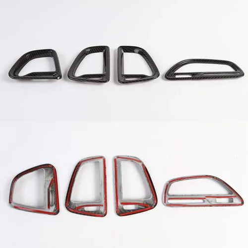Miniatura 2 de Voodonala para Consolas Centrales de Fibra de Carbono ABS Challenger, Recorte de Cubierta de Salida de Aire Acondicionado para 2015-2023+ Dodge