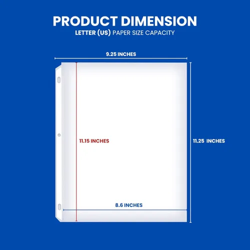 Miniatura 4 de Performore Protectores de 150 hojas, transparentes de 8.5 x 11 pulgadas para carpeta de 3 anillas, fundas de plástico para hojas de plástico