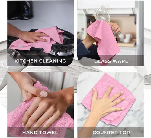 Miniatura 7 de Avalon Towels Toallitas de Algodón – (Paquete de 24) Tamaño 12x12 Pulgadas, 100% Algodón Hilado en Anillo, Toallitas Faciales Suaves y Absorbentes