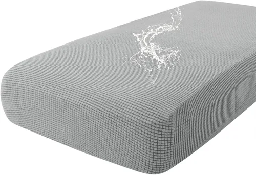 Miniatura 151 de hyha Fundas impermeables para cojines de sofá para mascotas, funda antideslizante para asiento de sofá para perros lavable, tela de jacquard Gris