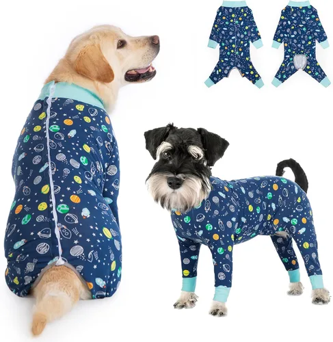 Miniatura 16 de Traje de recuperación para perros grandes y medianos después de la cirugía, mameluco antilameduras suave y transpirable para perros, alternativa al