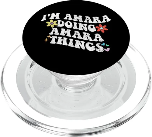 Miniatura 8 de Retro Groovy Im AMARA Doing AMARA Things Funny Día de la Madre PopSockets Adhesivo PopGrip