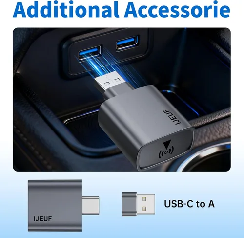 Miniatura 9 de Adaptador inalámbrico CarPlay para iPhone, convierte Apple CarPlay con cable de fábrica a inalámbrico, mini USB/USB-C CarPlay Dongle, reconexión