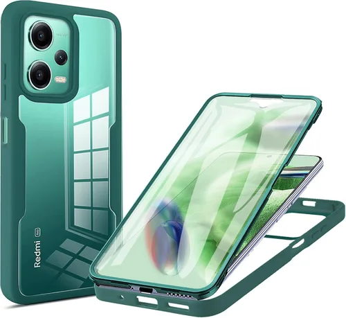 CCSamll - Funda transparente para Xiaomi Redmi Note 12 5G con protector de pantalla, delgada, a prueba de golpes, suave TPU parachoques protección