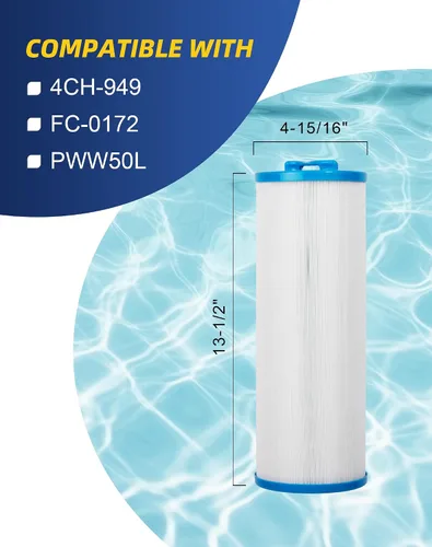 Miniatura 2 de ZOTEE Cartucho de filtro de repuesto para spa y piscina Filbur FC-0172, Waterway 817-4050, 4CH-949, Teleweir 50, PWW50L, filtro de bañera de 1