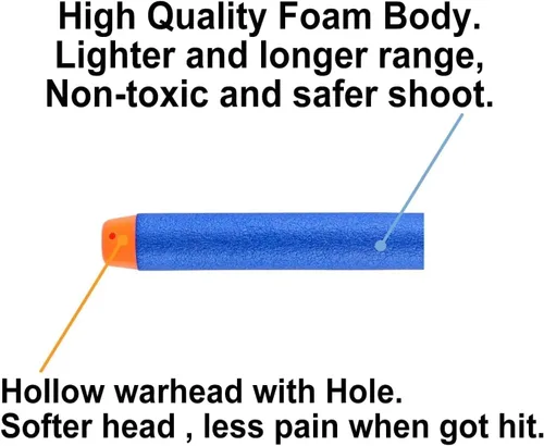 Miniatura 4 de Nerf N Strike Blaster Compatible Dart Bullets, Compatible with All Elite 2.0 Series Blasters Blue