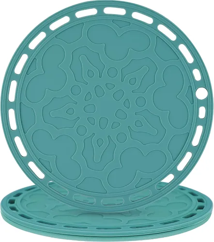 Miniatura 8 de Salvamanteles de silicona grandes y redondos de silicona para platos calientes y ollas calientes, almohadillas calientes para encimeras, mesas