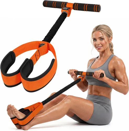 KUTIZE Multifunction Pedal Resistance Band with Handle, Upgraded Exercise Equipment with Soft Foot Pedal for Sit Up & Full-Body Home Gym Workouts,