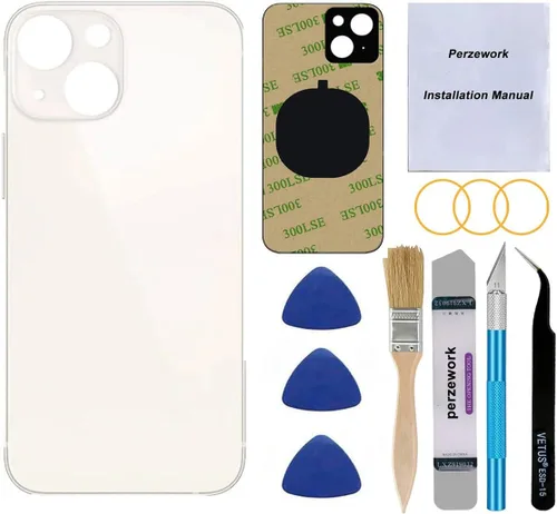 Miniatura 9 de Reemplazo de cristal trasero trasero OEM (negro) compatible con iPhone 13 de 6.1 pulgadas, todos los portadores con adhesivo preinstalado y kits