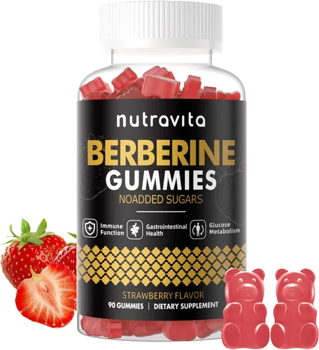 Miniatura 10 de Nutravita Gomitas de berberina con canela de Ceilán, 1500 mg de berberina de alta potencia, suplemento para apoyo inmunológico y metabolismo