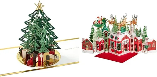 Hallmark Signature Paper Wonder - Tarjeta de Navidad emergente (árbol de Navidad) y papel maravilla emergente, tarjeta de Navidad gigante,