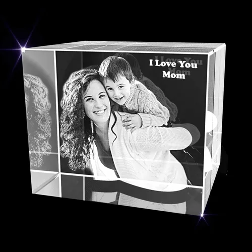 Miniatura 4 de Cristal grabado con foto 3D personalizada (rectángulo grande (3.1 x 4.7 x 2.4 pulgadas)