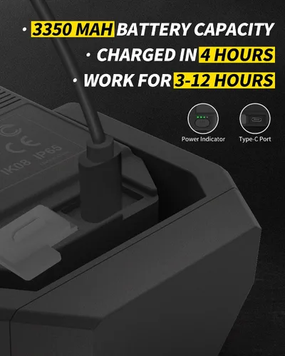 Miniatura 7 de Luz de trabajo LED con 4 modos, luz magnética COB portátil de 1200LM, foco recargable de 3350mAh y reflector, rotación de 150°, impermeable IP65