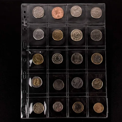 Miniatura 4 de Páginas de recolección de monedas, 5 hojas, 20 bolsillos, estándar de 9 agujeros, bolsillo para monedas, fundas de recolección para monedas Uncle 5