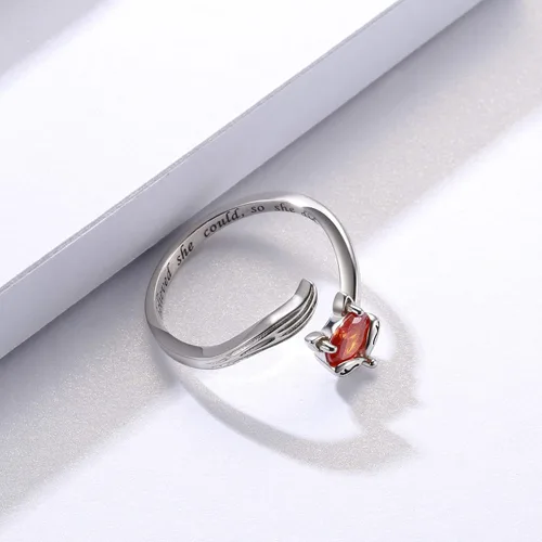 Miniatura 6 de Sterling Silver Fox Jewelry for Women - Inspirational Adjustable Animal Wrap Ring Stud Earrings Graduation Jewelry Gift for Teen Girls