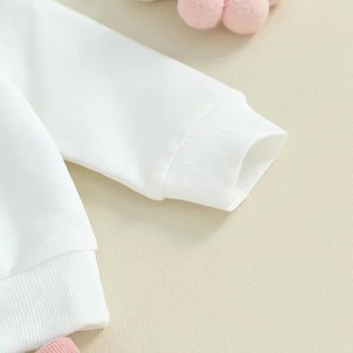 Miniatura 44 de Conjunto de 2 piezas de ropa de otoño para bebé y niña, sudadera de manga larga con cuello redondo y pantalones deportivos, conjunto de traje