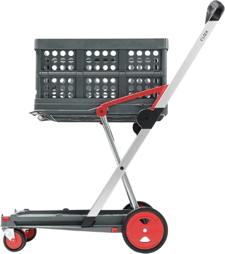 Miniatura 8 de CLAX, Carros plegables funcionales multifuncionales, carrito plegable móvil, carrito de compras con caja de almacenamiento (negro)