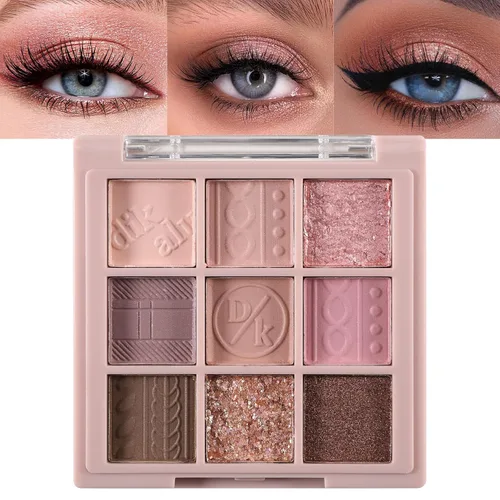Miniatura 27 de Erinde Paleta de maquillaje de sombra de ojos de 9 colores con purpurina y lavanda brillante y mate, violeta, malva, púrpura oscura, plateado