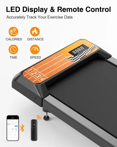 Miniatura 6 de Walking Treadmill Pad with Incline, Walking 2.5HP for Home and Office, 265Lbs Weight Capacity, Treadmill with APP & Remote Control, LED Display