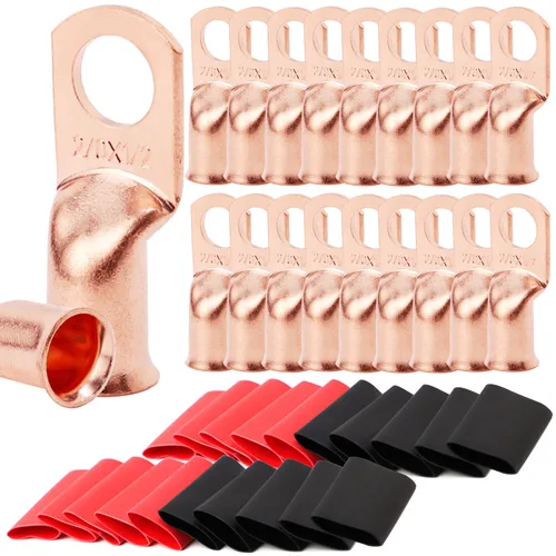 Miniatura 62 de TKDMR - Kit de 264 piezas de extremos de cable de batería, 132 piezas de terminales de anillo de lengüetas de cable de cobre resistentes AWG 8 6 4 2