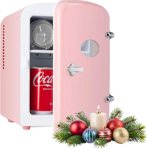 Miniatura 12 de HealSmart Mini refrigerador de 4 litros con ventana de observación, capacidad para 6 latas, enfriador y calentador portátil sin freón y portátil