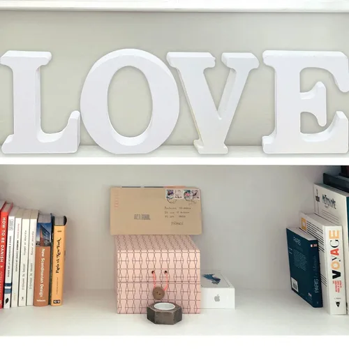 Miniatura 5 de AOCEAN MAGA Letras de madera blanca de 8 pulgadas, letras de madera sin terminar para pared, letras decorativas de pie en rodajas, decoración