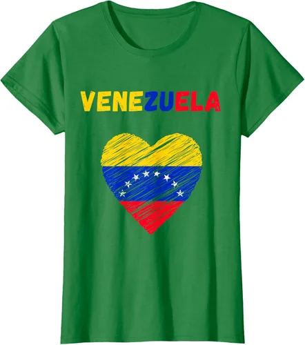Miniatura 47 de Camiseta con la bandera venezolana con corazón de Venezuela, Negro