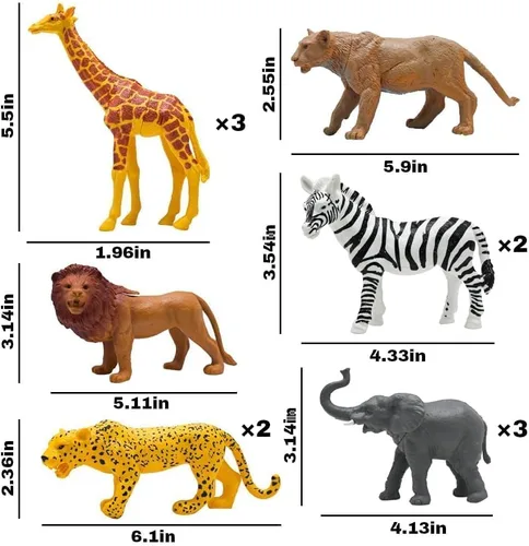 Miniatura 4 de Figuras de animales de safari, juguetes de animales de zoológico de plástico para niños pequeños de 1 a 3 años, figuras realistas de animales