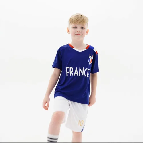 Miniatura 39 de Cnins Camisetas de entrenamiento de fútbol para niños de 2 a 14 años, trajes de práctica para niños y niñas con colores del equipo nacional