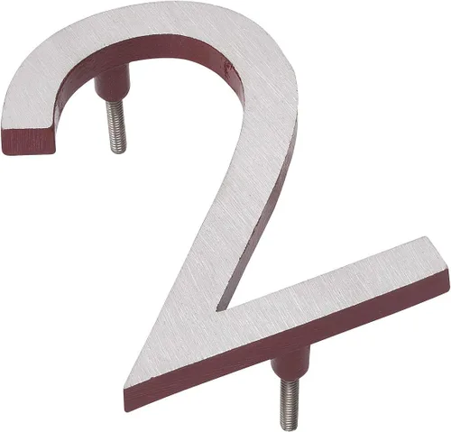 Montague Metal Products MHN-06-F-BR2-2 - Números de casa de dirección flotantes modernos de aluminio cepillado, 6.0 in, níquel satinado con