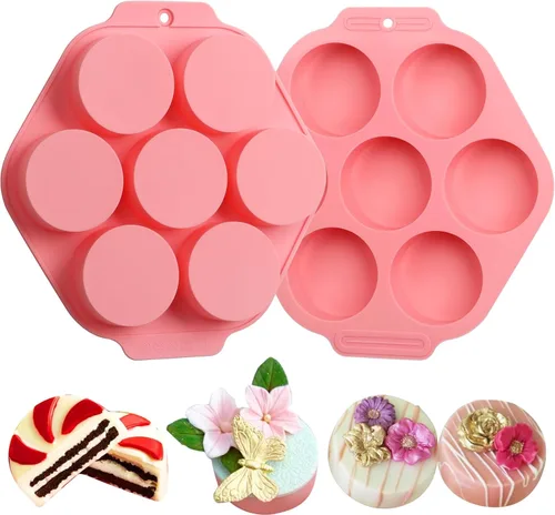Miniatura 10 de Sidosir 3 piezas Molde de silicona para galletas Oreo y chocolate, moldes redondos de cilindro de 12 cavidades para cubierta de chocolate Oreo, Azul
