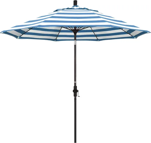 Miniatura 11 de California Umbrella GSCUF908117-5461 - Sombrilla redonda de 9 pies con poste de aluminio y varillas de fibra de vidrio para patio, 9 pies