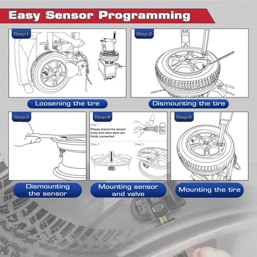 Miniatura 7 de Autel TPMS - Juego de 4 sensores MX-Sensor 315+433Mhz 2 en 1, sensor universal de presión de neumáticos, calidad OE 100% clonable por TPMS Tool