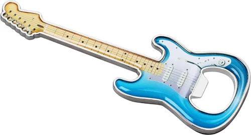 1 pieza/set abridor de botellas de cerveza en forma de guitarra, abridor de botellas de regalo para cocina, gadgets para bebedores amantes de la Azul