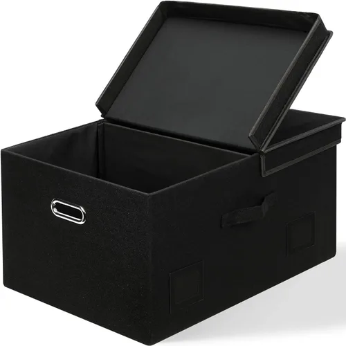 Miniatura 58 de Graciadeco Contenedores de almacenamiento plegables grandes de 17 pulgadas y 36 cuartos de galón con tapas, paquete de 3 cajas de almacenamiento
