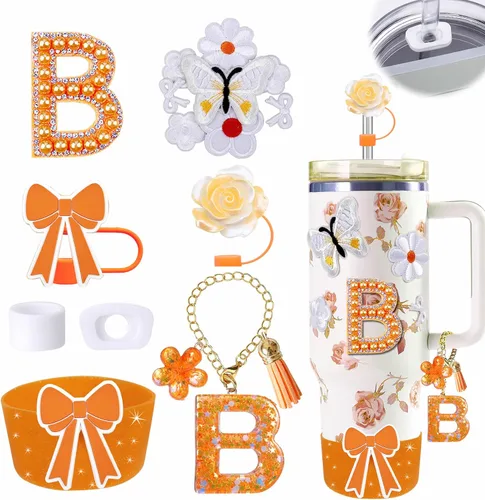 Miniatura 94 de 15 piezas de set de accesorios para vaso Stanley Cup 30oz 40oz con asa, incluye cubierta de pajita de silicona y bota, encanto de asa, encantos