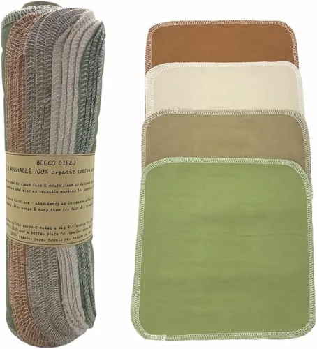 Miniatura 10 de Paquete de 20 rollos de toallas de papel reutilizables, juego de servilletas lavables, juego de 4 colores, paquete de 20 toallas sin papel, 100%