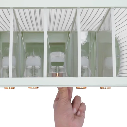 Miniatura 8 de Dispensador de alimentos secos, dispensador de cereales para encimera, 6 rejillas, dispensador de arroz de 22 libras, almacenamiento de cocina
