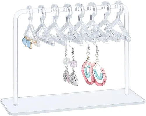 Miniatura 7 de PH PandaHall Colgador de Abrigos Soporte para Aretes, Exhibidor de Joyas Organizador Colgante para Aretes Colgantes Mini Colgador de Aretes y Plata
