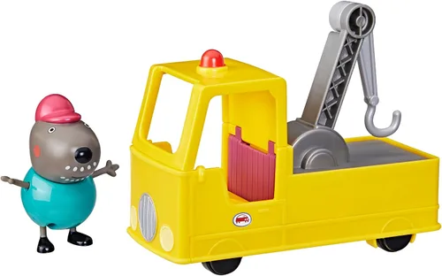 Peppa Pig Juego de vehículos de construcción y figuras de camión de remolque del abuelo, juguetes preescolares para niños y niñas de 3 años en