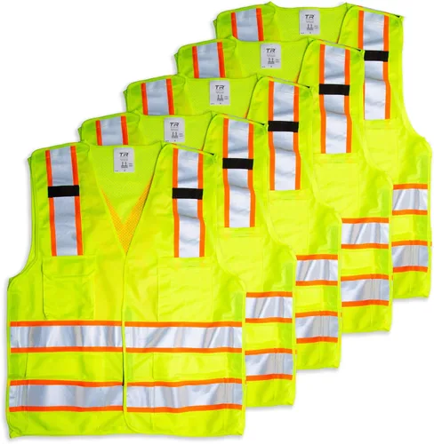 Miniatura 7 de TR Industrial Chaleco de seguridad de alta visibilidad de 5 puntos, tipo R Clase 2