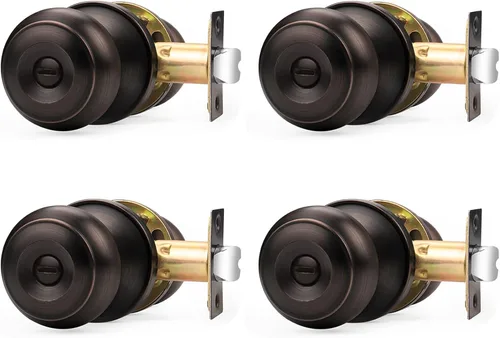 Miniatura 10 de Probrico - Perillas de puerta de negro mate, manijas de puerta con cerradura y perilla, manijas de puerta interior sin llave para baño y dormitorio