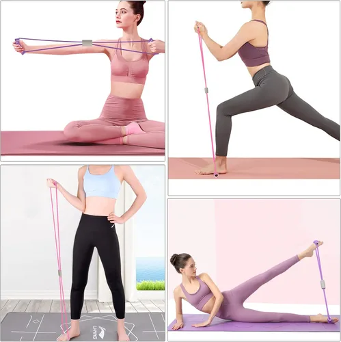 Miniatura 6 de FYY Figura 8 bandas de resistencia, banda de resistencia de yoga, banda elástica de fitness, cuerda de tracción, bandas elásticas de brazo y hombro