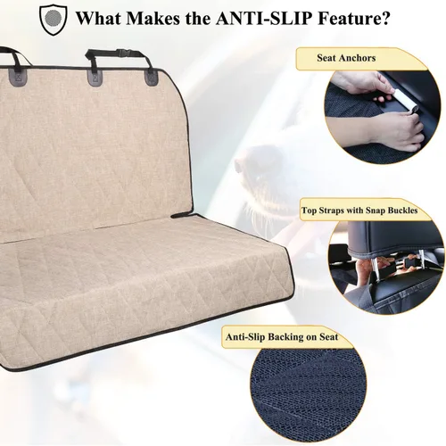 Miniatura 3 de Vivaglory - Fundas de asiento de automóvil para perro, con diseño sin falda, acolchado y duradero, 600 denier, Oxford, 4 capas protectores de coche