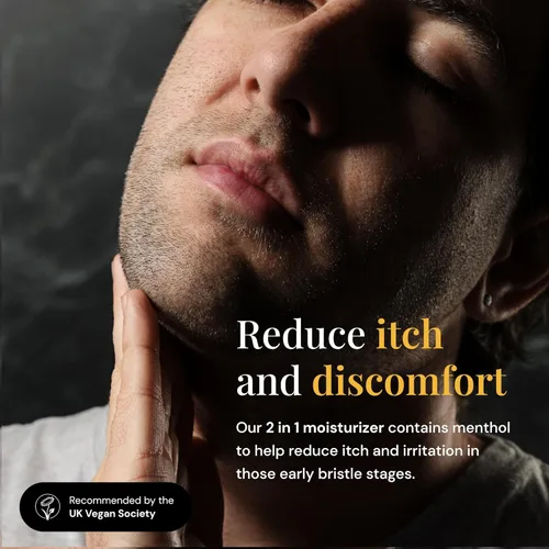 Hidratante 2 en 1 para barba y cara con aceite de jojoba, aceite de argán y aceite de aguacate, acondiciona el cabello facial seco, picazón y