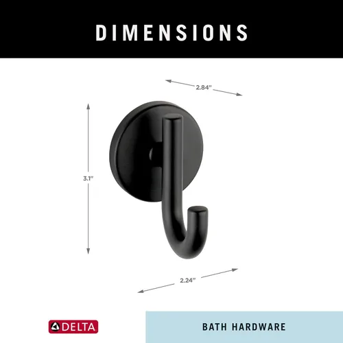 Miniatura 7 de Delta Faucet 75935-SS Trinsic – Gancho para bata, acero inoxidable Negro mate
