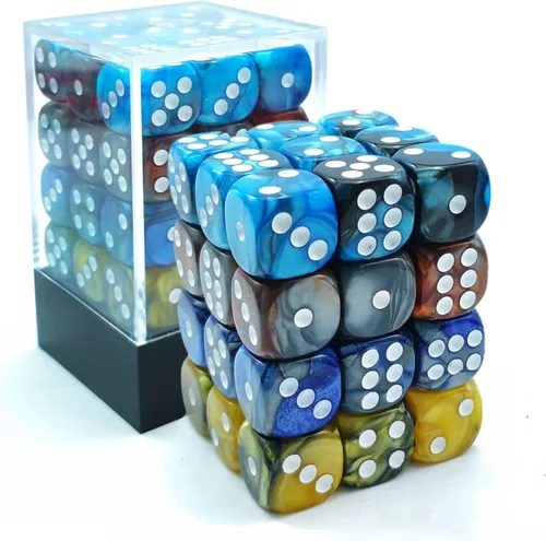 Miniatura 20 de Bescon 0.472 in 6 lados dados 36 en cubo, 0.472 in seis caras Die (36) bloque de dados, efecto Géminis en todos los colores surtidos de flores