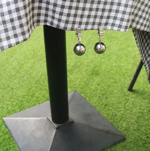 Miniatura 2 de Paquete de 6 pesos pesados para mantel, bolas de acero inoxidable con clip resistente al óxido, pesas para cortinas, banderas