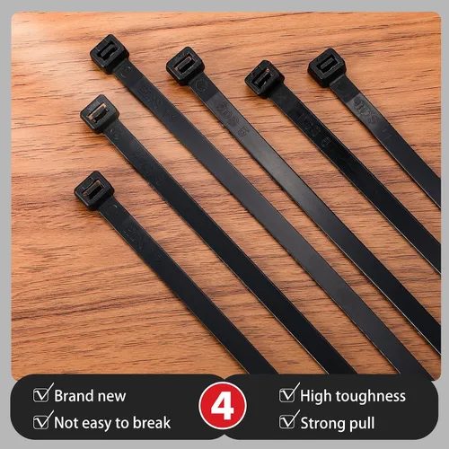 Miniatura 3 de Nuanchu 100 bridas negras de 24 pulgadas, resistentes para vallas de unión en interiores y exteriores, atado de toldos, ramas de cultivo